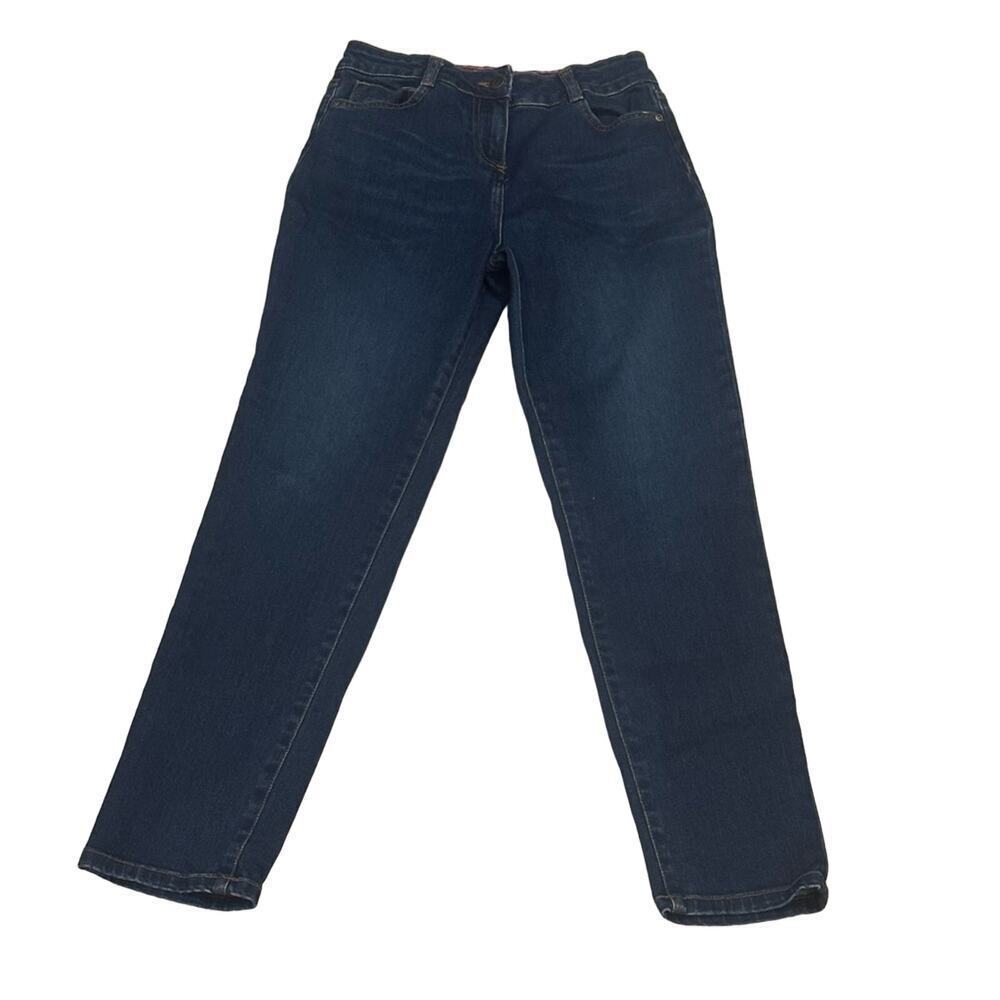 Mini Boden Jeans sz 13 girls Dark Denim Jeans adjustable waist tabs